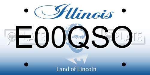 E00QSO Illinois License Plate
