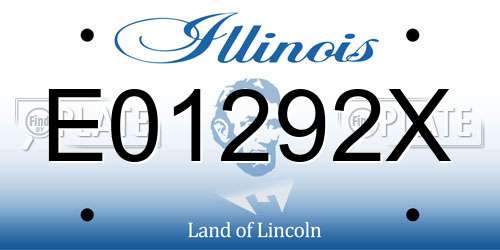 E01292X Illinois License Plate