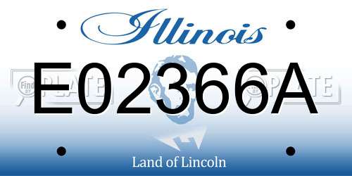 E02366A Illinois License Plate