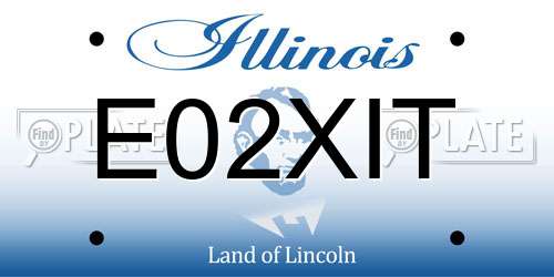 E02XIT Illinois License Plate