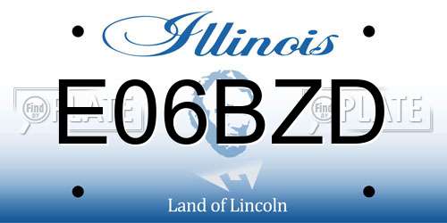 E06BZD Illinois License Plate