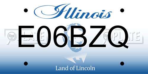 E06BZQ Illinois License Plate