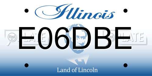 E06DBE Illinois License Plate