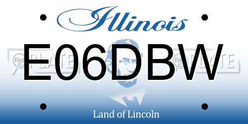 E06DBW Illinois License Plate
