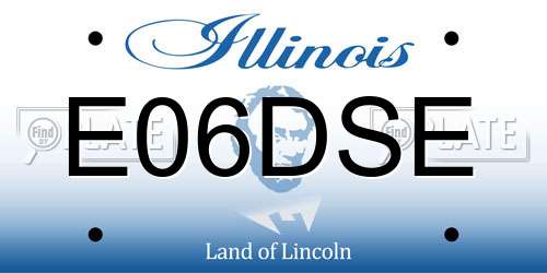 E06DSE Illinois License Plate