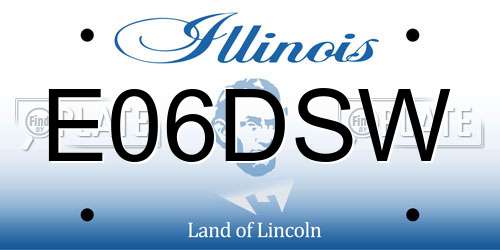 E06DSW Illinois License Plate