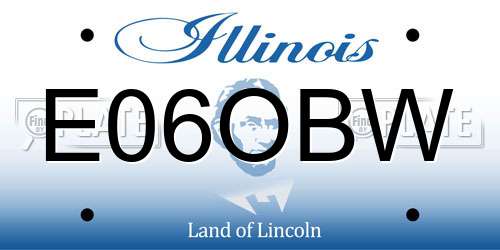 E06OBW Illinois License Plate