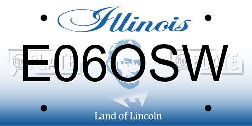 E06OSW Illinois License Plate