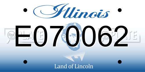 E070062 Illinois License Plate