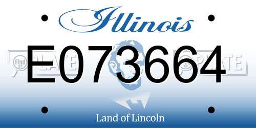 E073664 Illinois License Plate