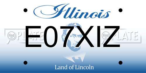 E07XIZ Illinois License Plate