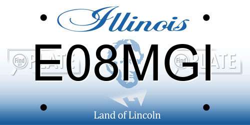 E08MGI Illinois License Plate
