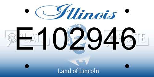 E102946 Illinois License Plate