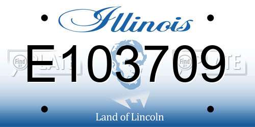 E103709 Illinois License Plate