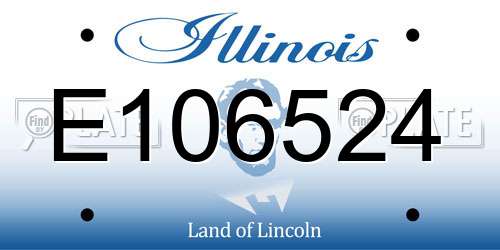 E106524 Illinois License Plate