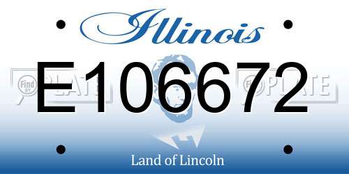 E106672 Illinois License Plate