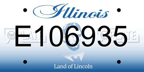 E106935 Illinois License Plate