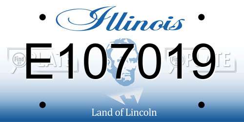E107019 Illinois License Plate