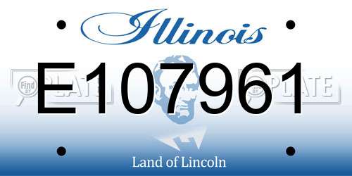 E107961 Illinois License Plate
