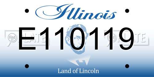 E110119 Illinois License Plate