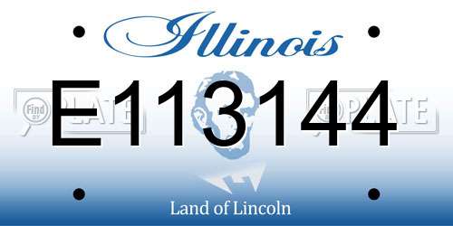 E113144 Illinois License Plate