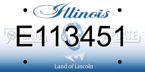 E113451 Illinois License Plate