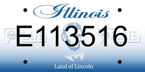 E113516 Illinois License Plate