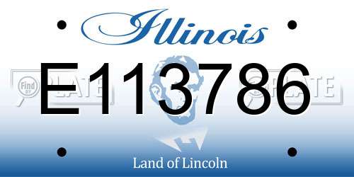 E113786 Illinois License Plate