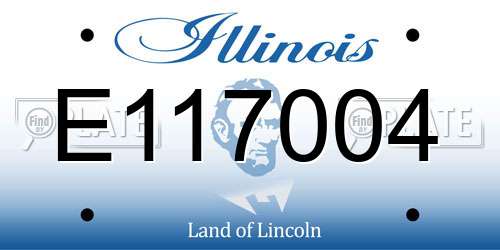 E117004 Illinois License Plate