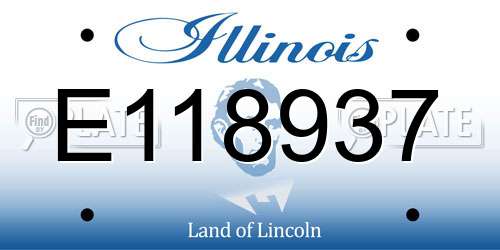 E118937 Illinois License Plate