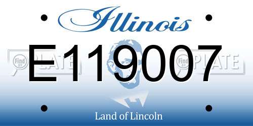 E119007 Illinois License Plate