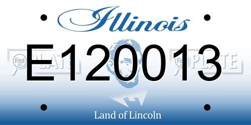 E120013 Illinois License Plate