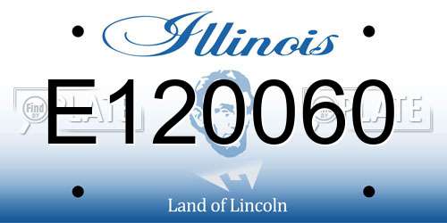 E120060 Illinois License Plate