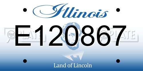 E120867 Illinois License Plate