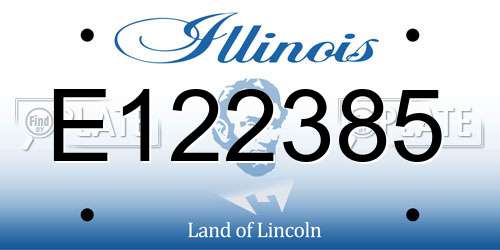 E122385 Illinois License Plate