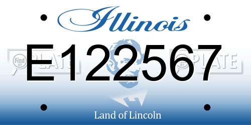 E122567 Illinois License Plate