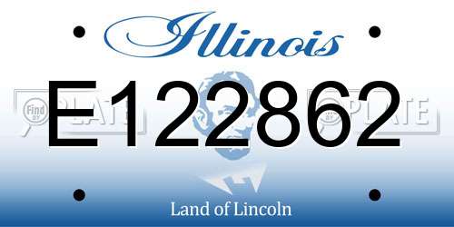 E122862 Illinois License Plate