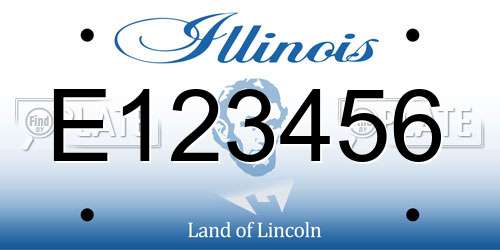 E123456 Illinois License Plate