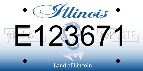 E123671 Illinois License Plate