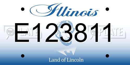 E123811 Illinois License Plate