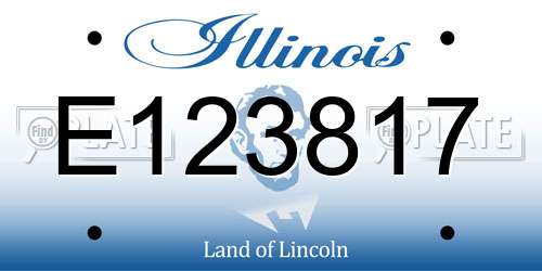 E123817 Illinois License Plate
