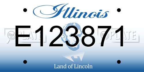 E123871 Illinois License Plate
