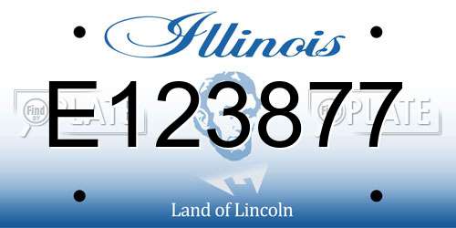 E123877 Illinois License Plate
