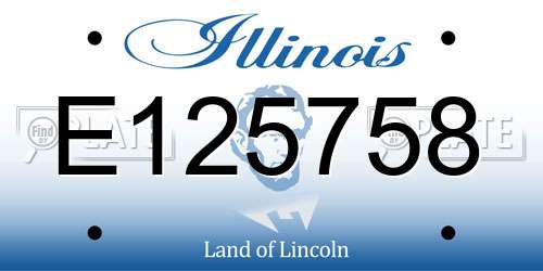 E125758 Illinois License Plate