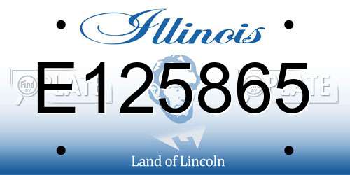 E125865 Illinois License Plate