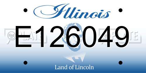 E126049 Illinois License Plate