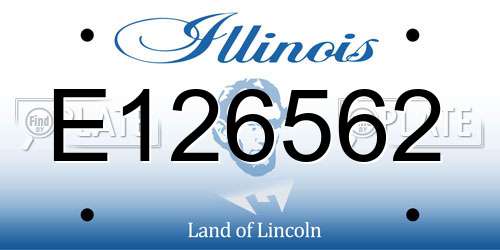 E126562 Illinois License Plate