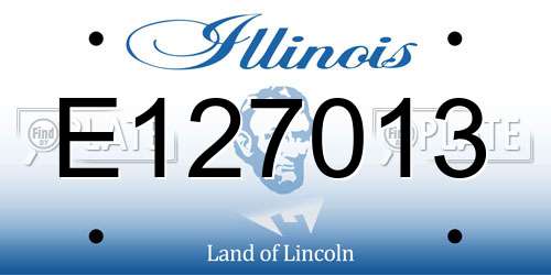 E127013 Illinois License Plate