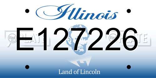 E127226 Illinois License Plate