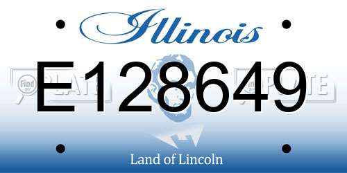 E128649 Illinois License Plate